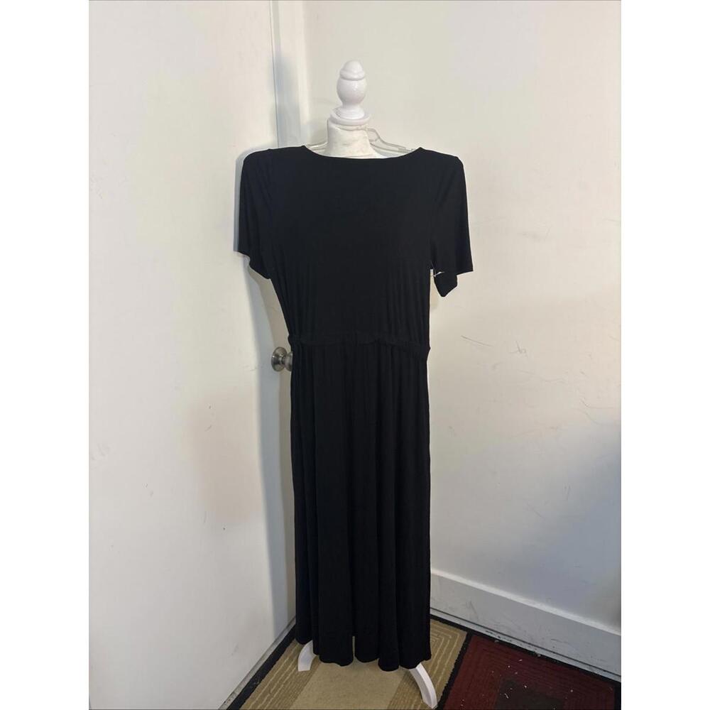 Karen Kane Women's V- Neck Short Sleeve Black Dress Made in USA Size XL NWT